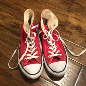 Red high top converse